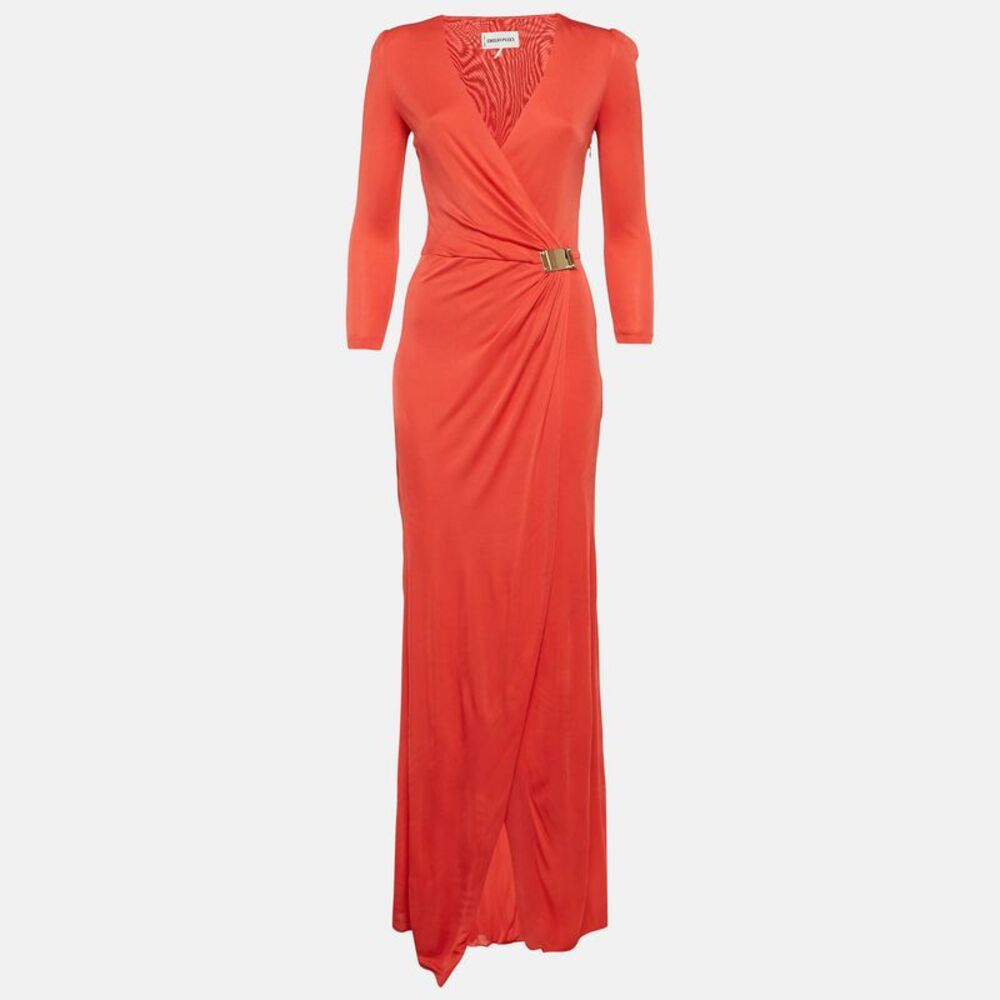 Emilio Pucci Red Jersey V-Neck Long Dress S